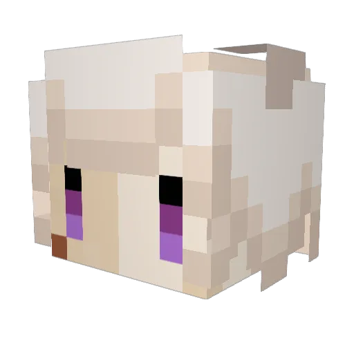Heartszora Minecraft avatar head, 3D render