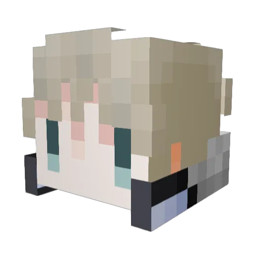 Hearuex Minecraft avatar head, 3D render