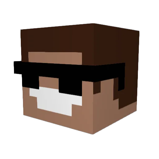 HeasP Minecraft avatar head, 3D render