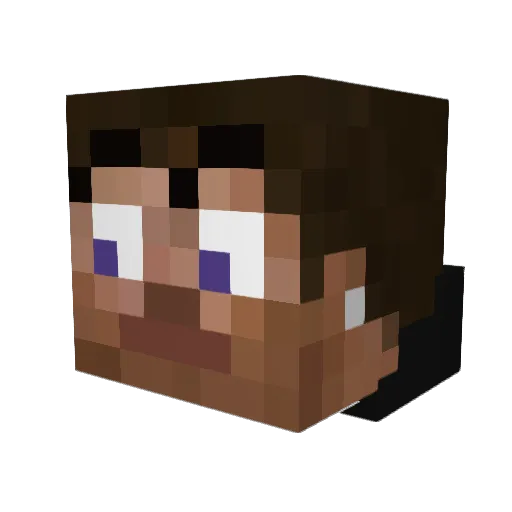 HeatUpEz Minecraft avatar head, 3D render