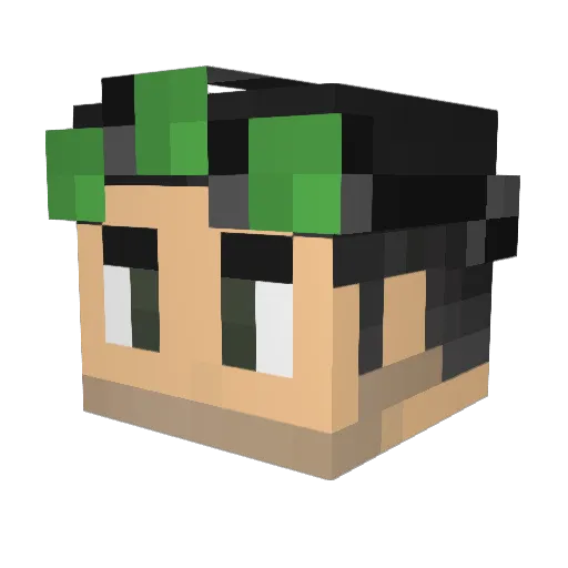 HeatedGamer_ Minecraft avatar head, 3D render