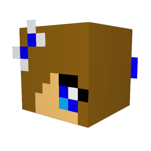 HeatherAbbott Minecraft avatar head, 3D render