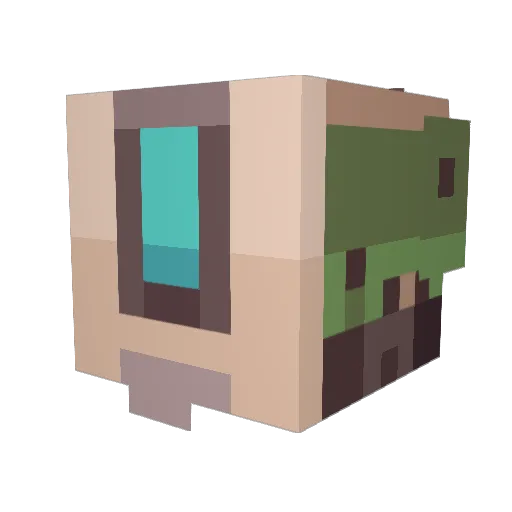 Heatwave Minecraft avatar head, 3D render