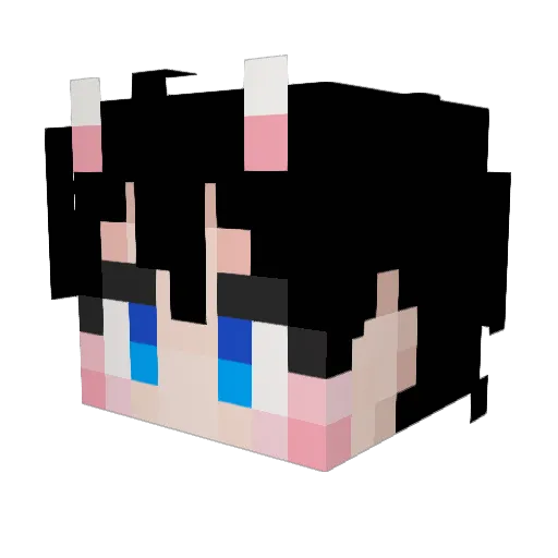 Heaven_Young Minecraft avatar head, 3D render