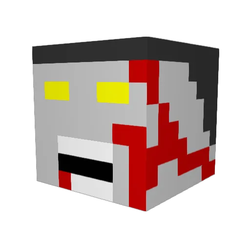 HeavyDisturbed Minecraft avatar head, 3D render