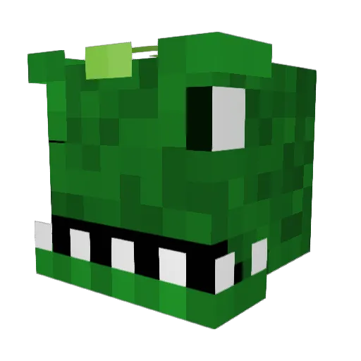 HeavySaurio Minecraft avatar head, 3D render