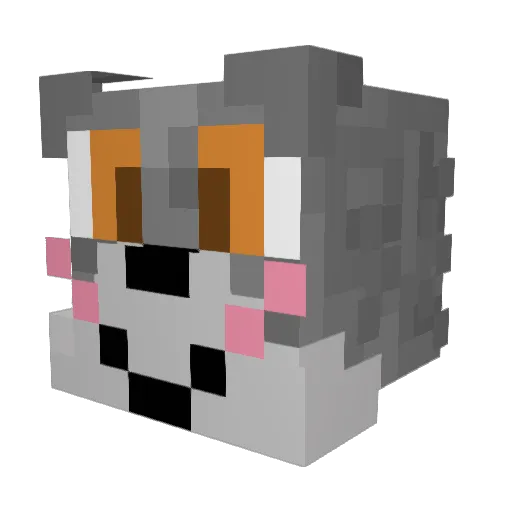 HeavyTheFurry Minecraft avatar head, 3D render