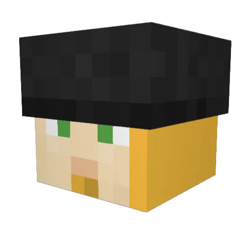 Heavylix Minecraft avatar head, 3D render