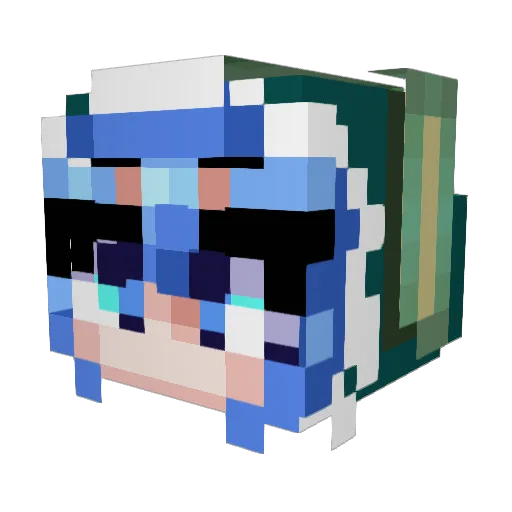 Heay2NK Minecraft avatar head, 3D render
