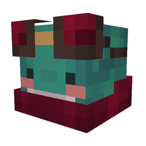HebiTheFrog Minecraft avatar head, 3D render