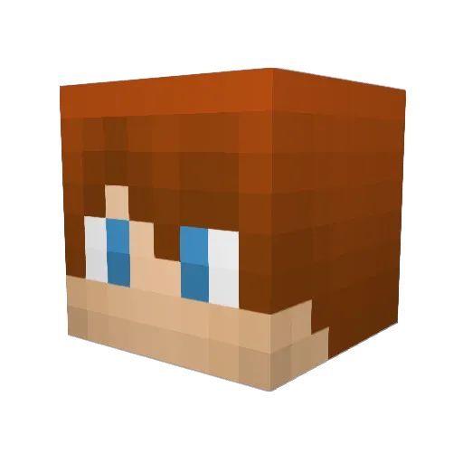 Hebilom Minecraft avatar head, 3D render