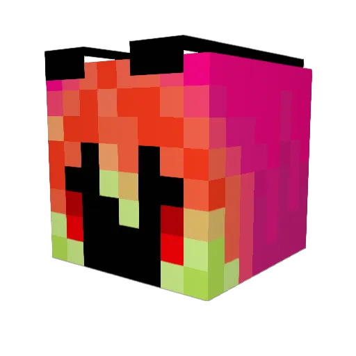 Hebipider Minecraft avatar head, 3D render