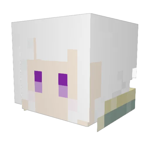 Hebiten Minecraft avatar head, 3D render