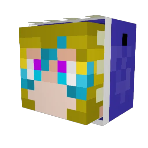 HeckinSnek Minecraft avatar head, 3D render