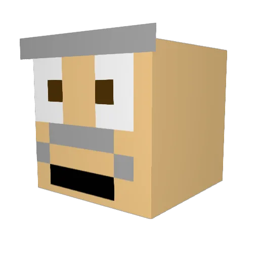 HectorDaBoomer_ Minecraft avatar head, 3D render