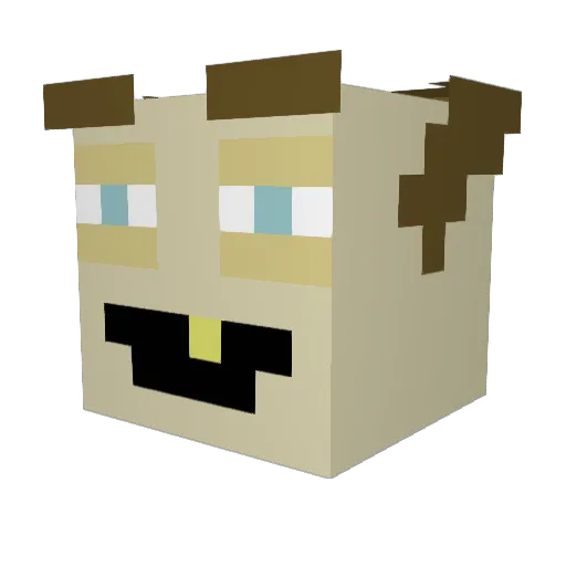 Hectorianho Minecraft avatar head, 3D render