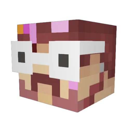 HedBead Minecraft avatar head, 3D render