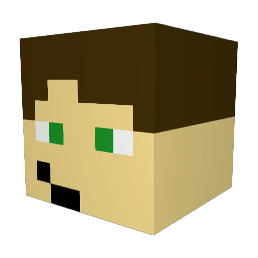 HedgeHard7 Minecraft avatar head, 3D render