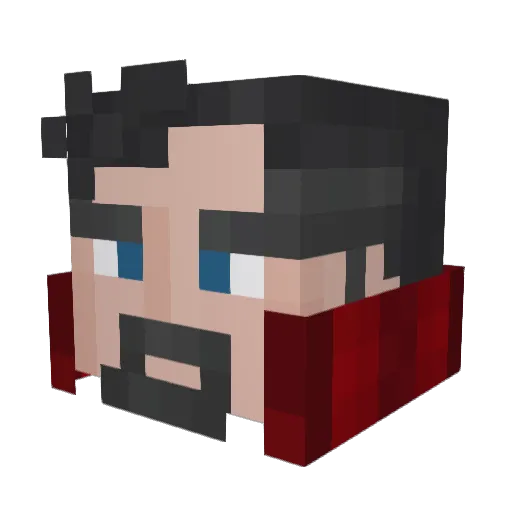 Hedgenake Minecraft avatar head, 3D render