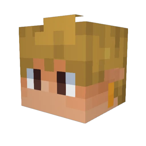Hedgeyplays Minecraft avatar head, 3D render