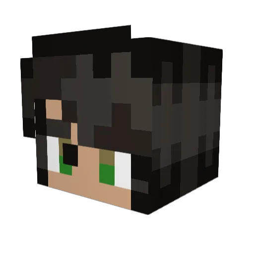 Hedju Minecraft avatar head, 3D render