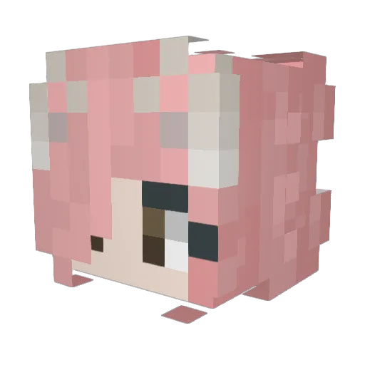 HedoneSea Minecraft avatar head, 3D render