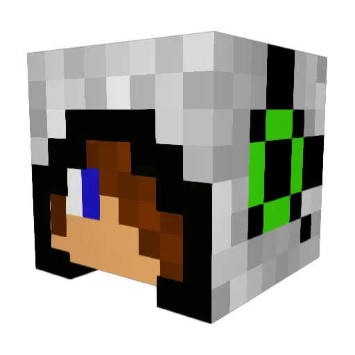 Hedza Minecraft avatar head, 3D render