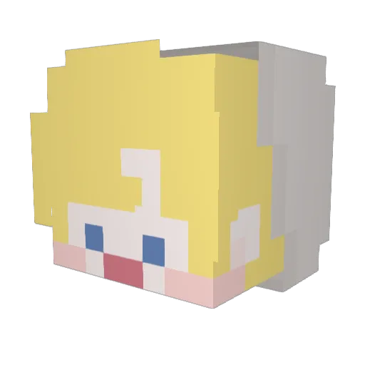 HeeGGu Minecraft avatar head, 3D render