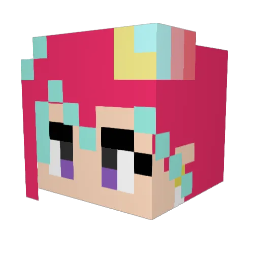 HeeJaa Minecraft avatar head, 3D render