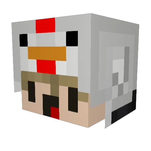 Heermit Minecraft avatar head, 3D render