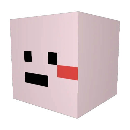 Heewow Minecraft avatar head, 3D render
