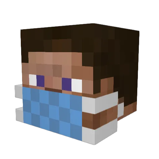 Hef__ Minecraft avatar head, 3D render