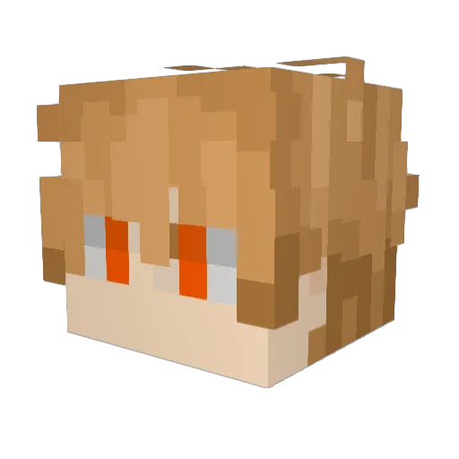 Hefajsstos Minecraft avatar head, 3D render