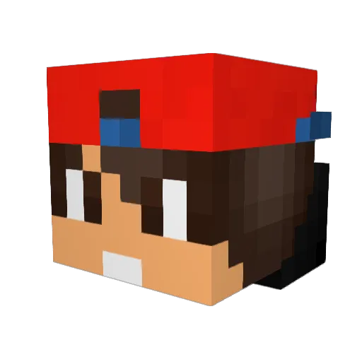 Hefox Minecraft avatar head, 3D render