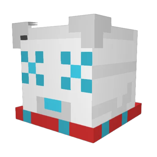 HeftyHyena Minecraft avatar head, 3D render