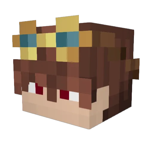 Hegacik Minecraft avatar head, 3D render