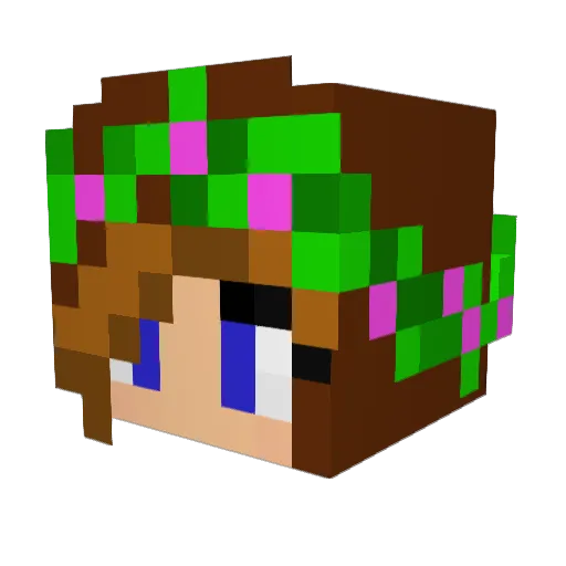 HegeNono Minecraft avatar head, 3D render