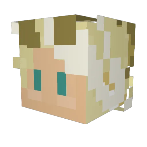 Hegroll Minecraft avatar head, 3D render