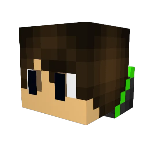 Hehxhh Minecraft avatar head, 3D render