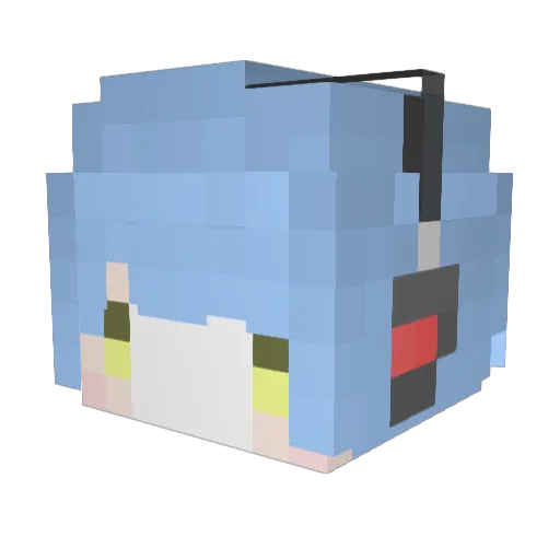HeiDou Minecraft avatar head, 3D render