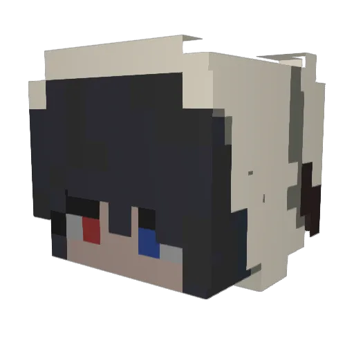 Heibier Minecraft avatar head, 3D render
