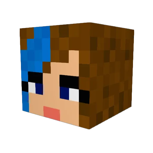 Heidibeidi Minecraft avatar head, 3D render