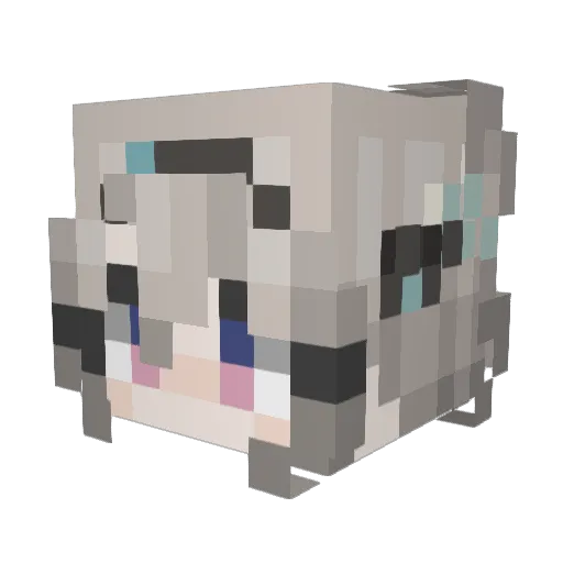 Heihp Minecraft avatar head, 3D render