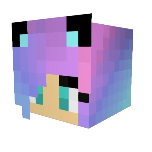 Heikaki Minecraft avatar head, 3D render