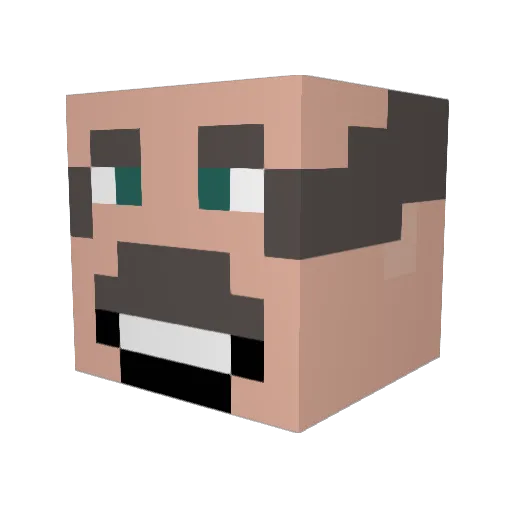 Heimkino Minecraft avatar head, 3D render