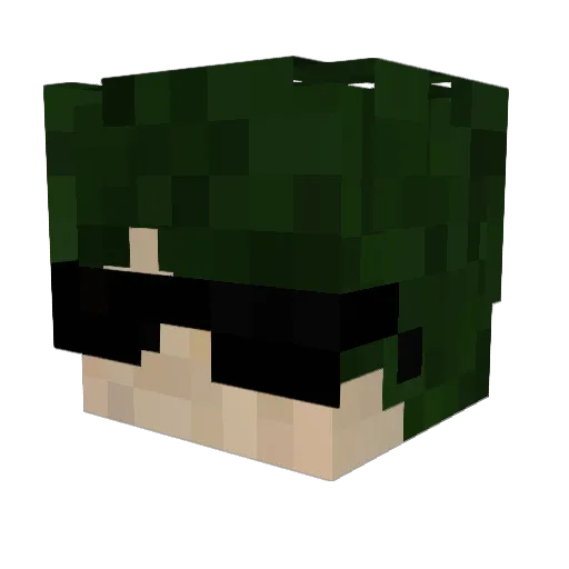 Heineeken Minecraft avatar head, 3D render