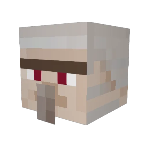 Heino Minecraft avatar head, 3D render
