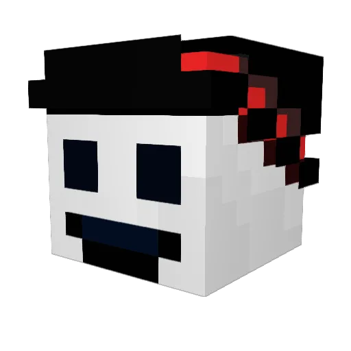 HeiseiMan Minecraft avatar head, 3D render