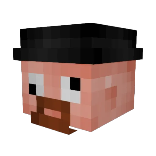 Heisengurt Minecraft avatar head, 3D render