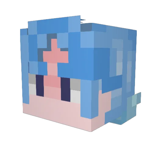 Hekigo Minecraft avatar head, 3D render